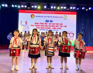 Đội trống Trường Tiểu học An Tây B tham gia Hội thi Nghi thức Đội - Chỉ huy Đội giỏi - Phụ trách Sao giỏi và Múa hát tập thể tỉnh Bình Dương năm 2022