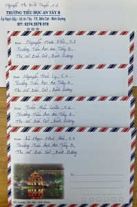 Liên đội Tiểu học An Tây B viết thư gửi thăm các anh bộ đội biên phòng